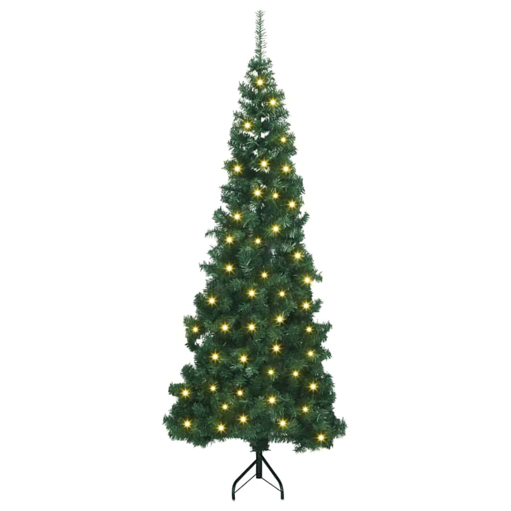 Hjørne Kunstig Jul Tre Med 300 Led Grønn 240 Cm Pvc Og Metall