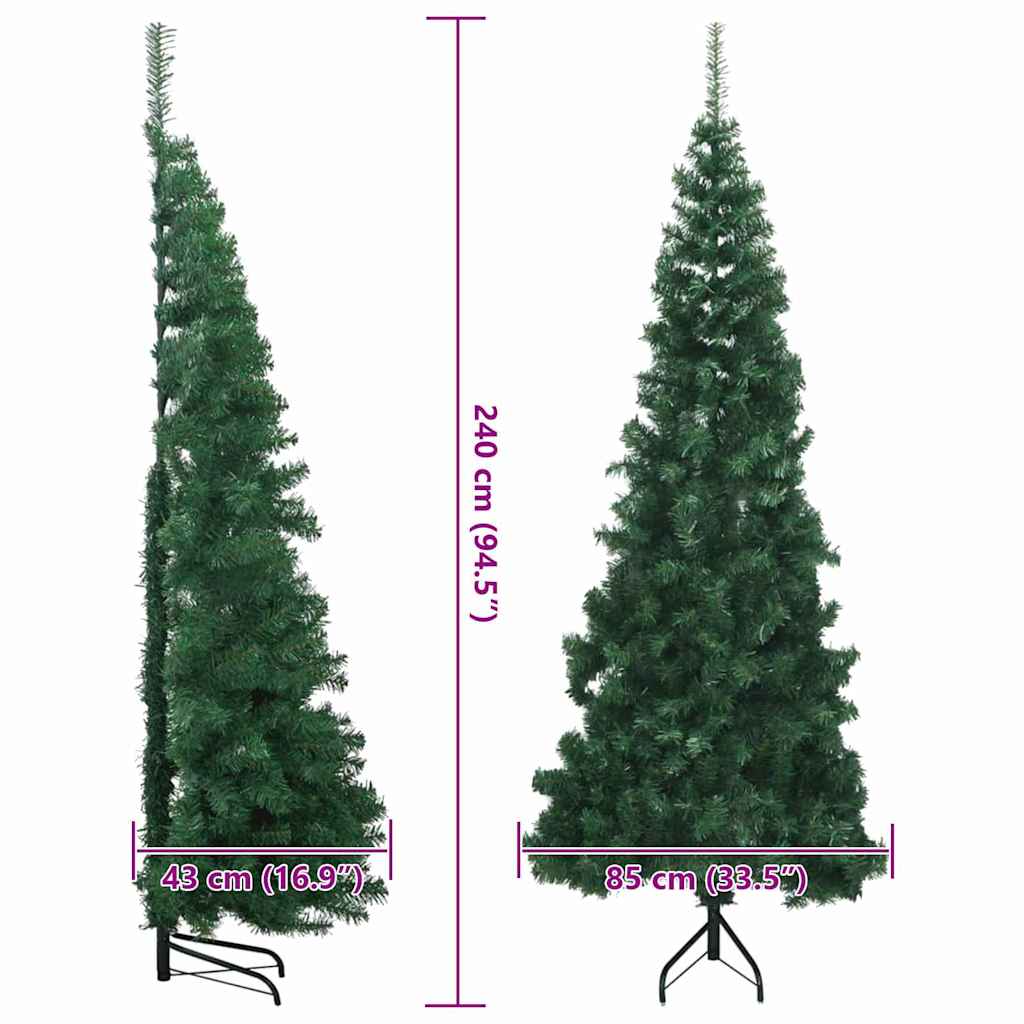 Hjørne Kunstig Jul Tre Med 300 Led Grønn 240 Cm Pvc Og Metall