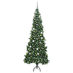 Hjørne Kunstig Jul Tre Med 300 Led Grønn 240 Cm Pvc Og Metall