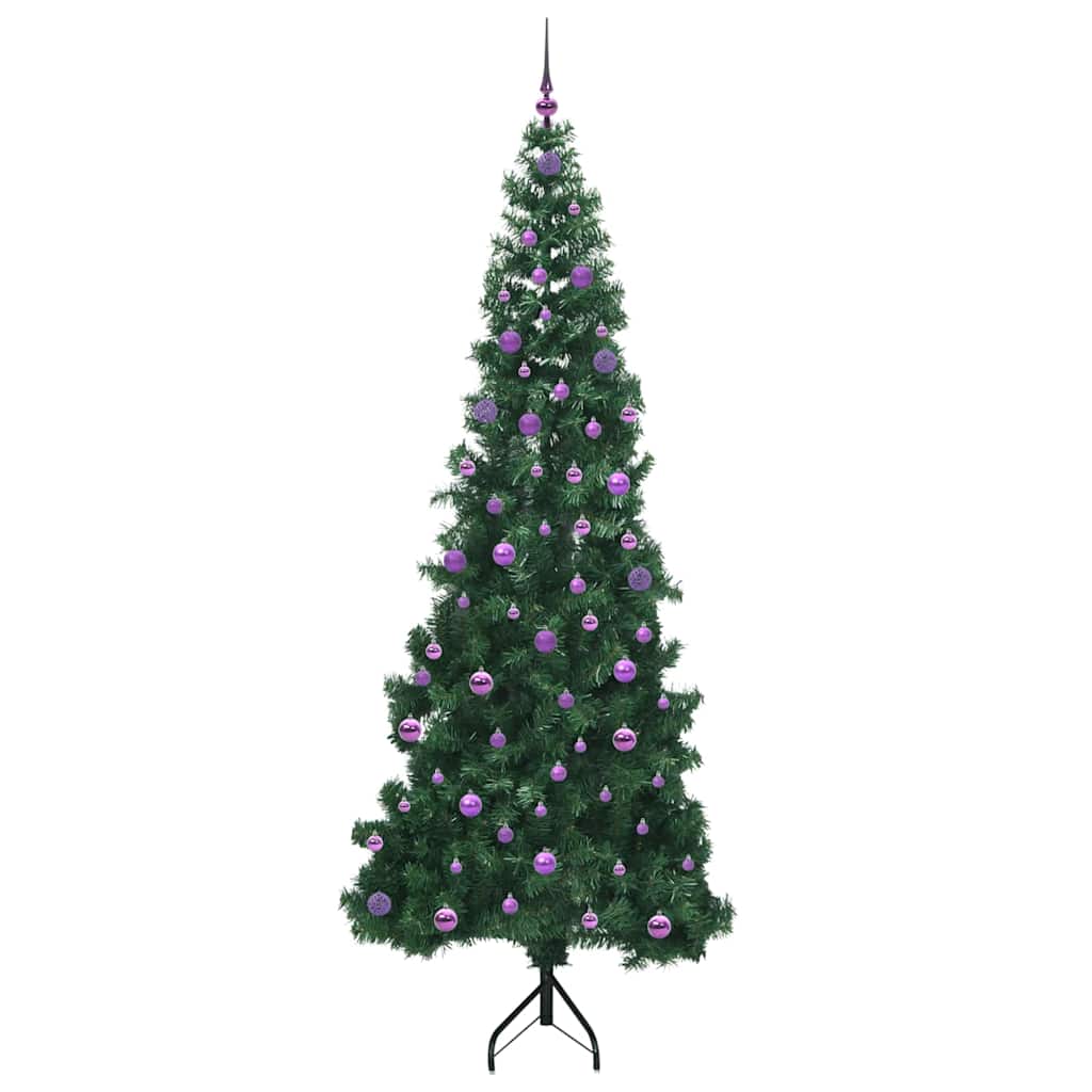 Hjørne Kunstig Jul Tre Med 300 Led Grønn 240 Cm Pvc Og Metall