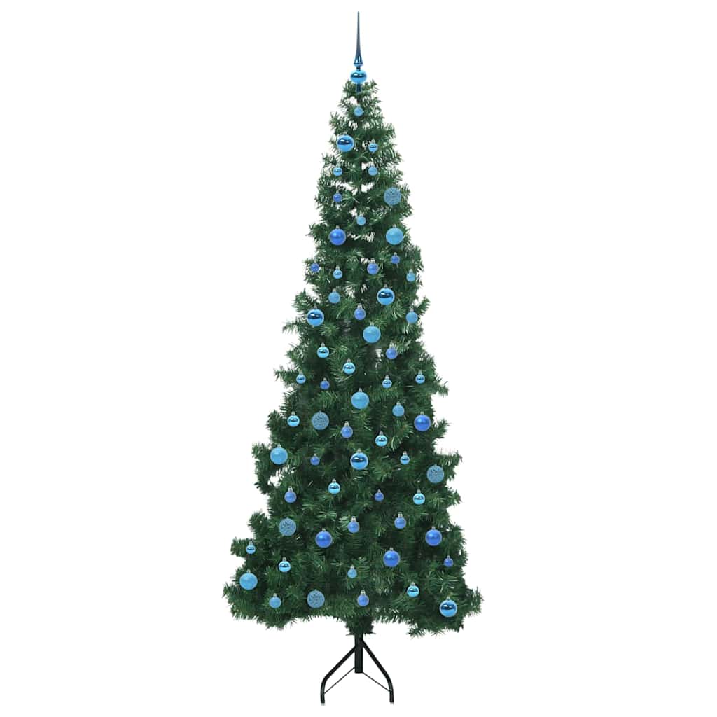 Hjørne Kunstig Jul Tre Med 300 Led Grønn 240 Cm Pvc Og Metall