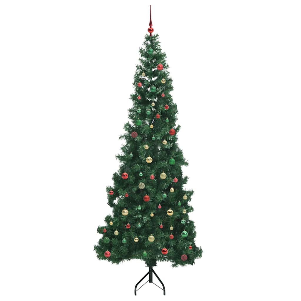 Hjørne Kunstig Jul Tre Med 300 Led Grønn 240 Cm Pvc Og Metall