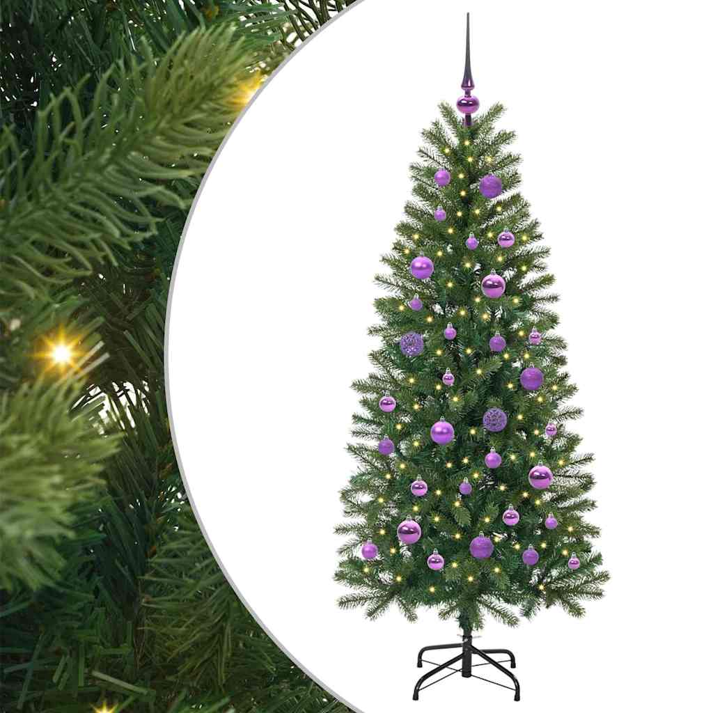 Kunstig Juletre Med 150 Led Med Stativ Grønn 150 Cm Pe Og Pvc