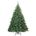 Kunstig Juletre Med 300 Led Med Stativ Grønn 210 Cm Pe Og Pvc