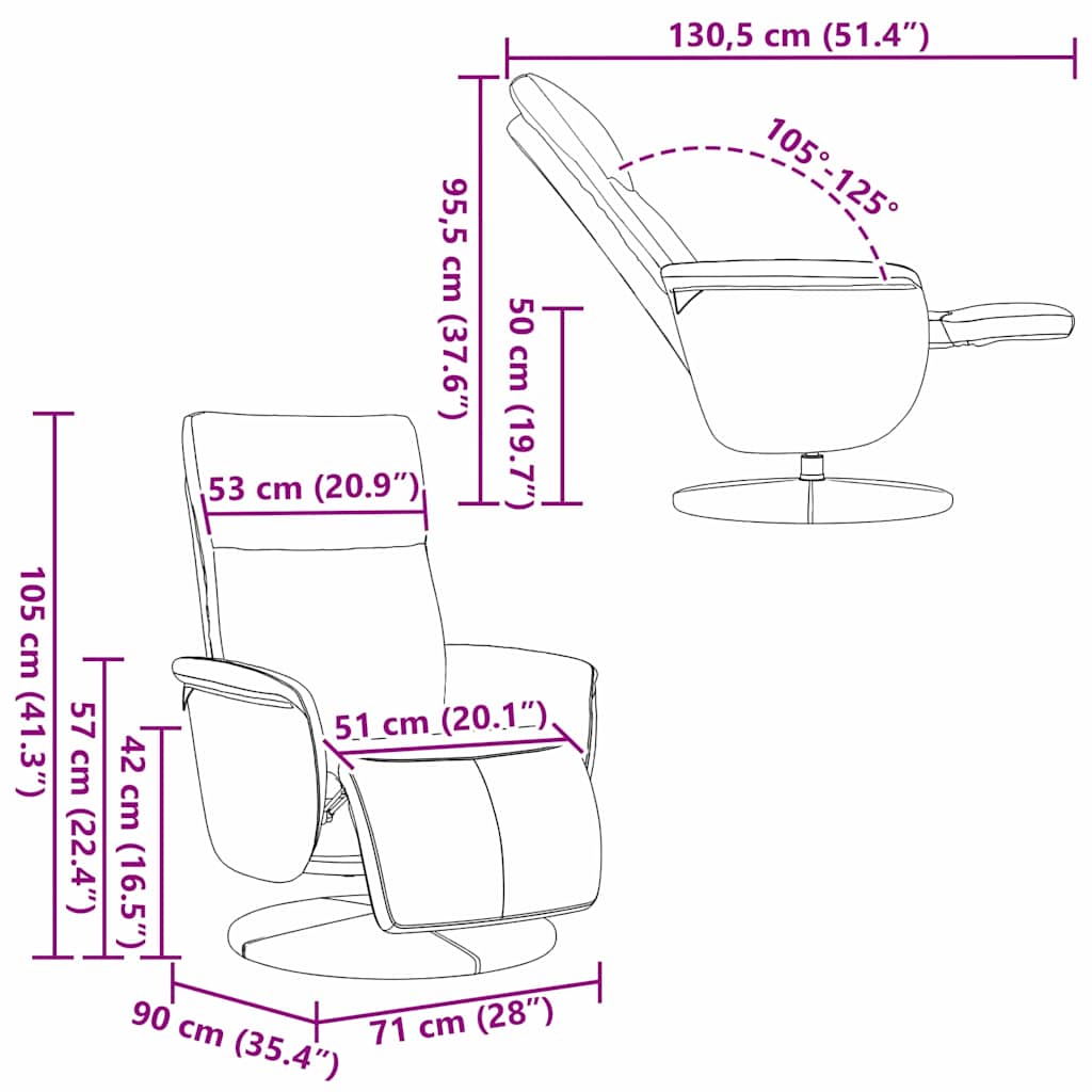 Massasjestol Svart 71 X 90 X 105 Cm Kunstlær