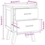 Nattbord Med Skuff Naturlig 40 X 35 X 55 Cm Massivt Teaktre
