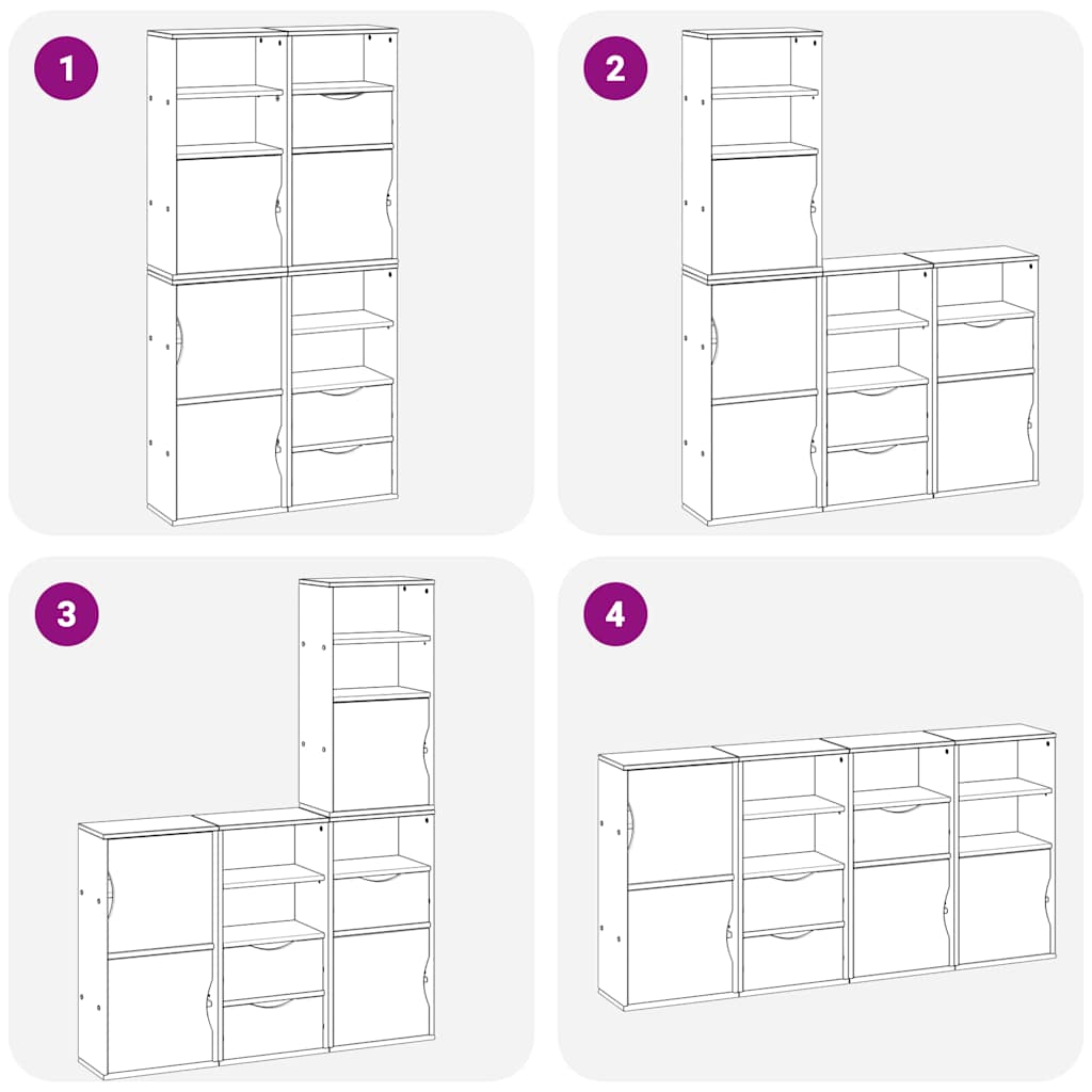 Sideskap 4 Stk Odda 40X24X79 Cm Heltre Furu
