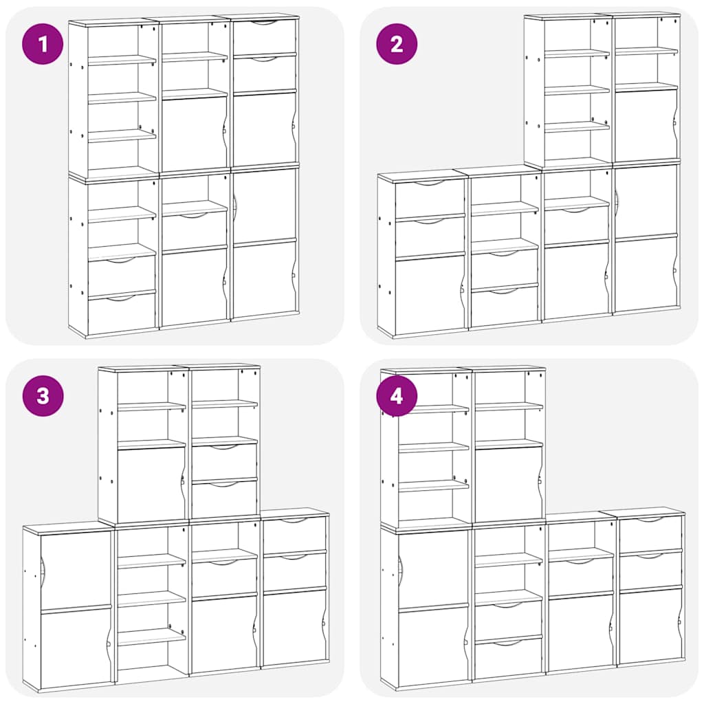 Sideskap 6 Stk Odda 40X24X79 Cm Heltre Furu