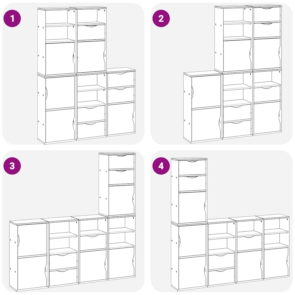 Sideskap 5 Stk Odda 40X24X79 Cm Heltre Furu