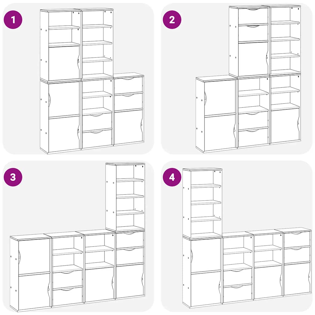 Sideskap 5 Stk Odda 40X24X79 Cm Heltre Furu