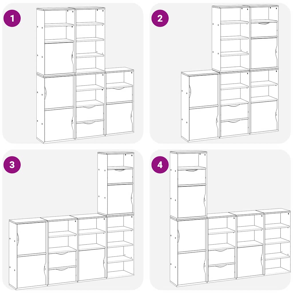 Sideskap 5 Stk Odda 40X24X79 Cm Heltre Furu