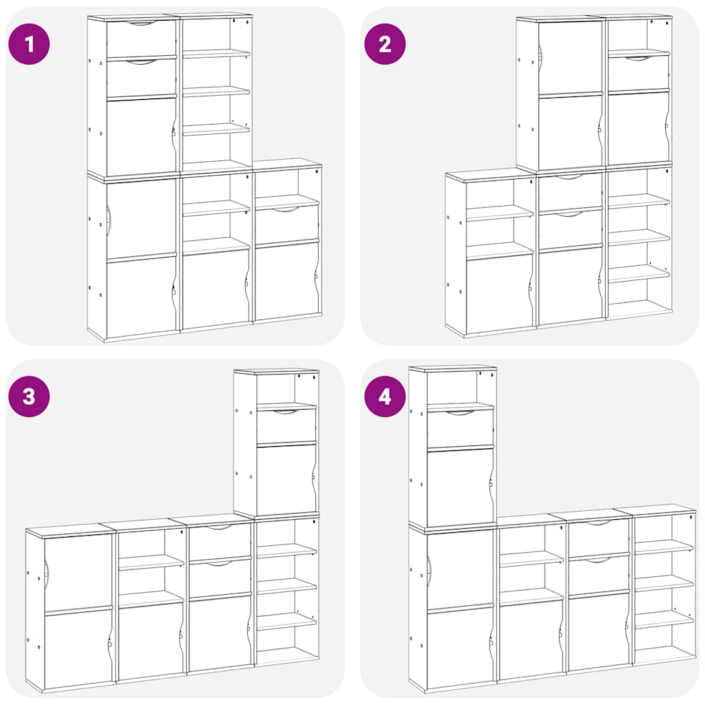 Sideskap 5 Stk Odda 40X24X79 Cm Heltre Furu