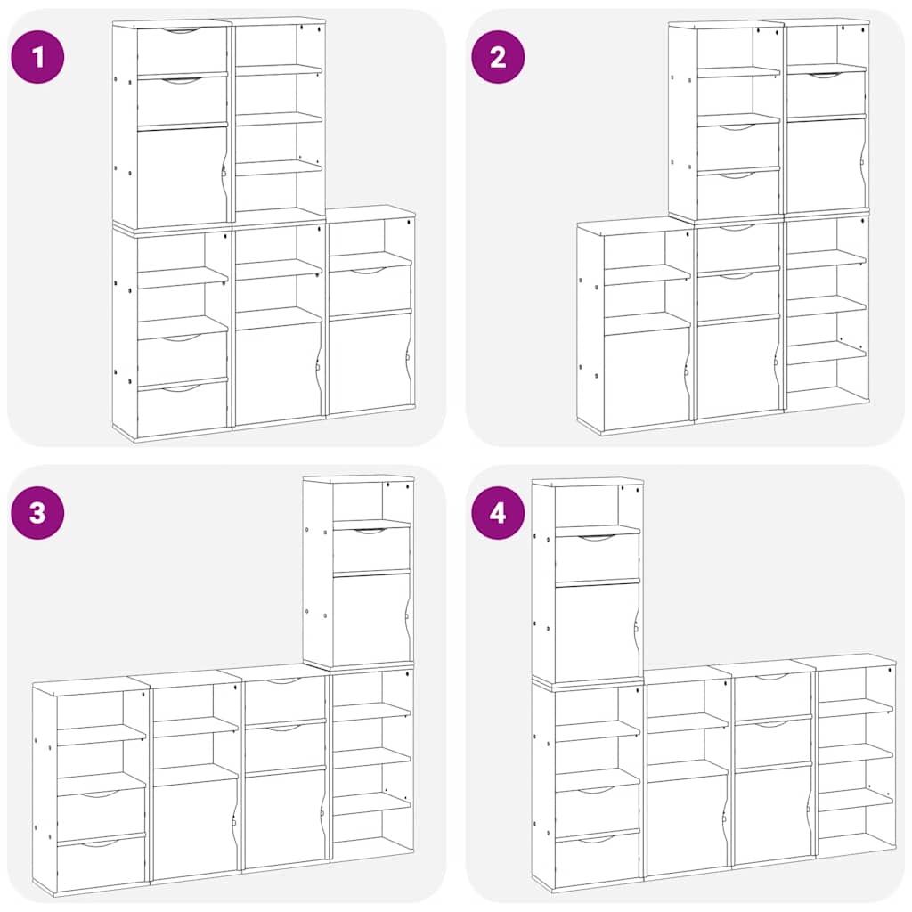 Sideskap 5 Stk Odda 40X24X79 Cm Heltre Furu