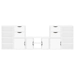 Tv-Enheter Med Oppbevaring 5-Delers Odda Hvit Heltre Furu