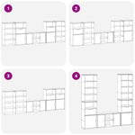 Tv-Enheter Med Oppbevaring 5-Delers Odda Hvit Heltre Furu