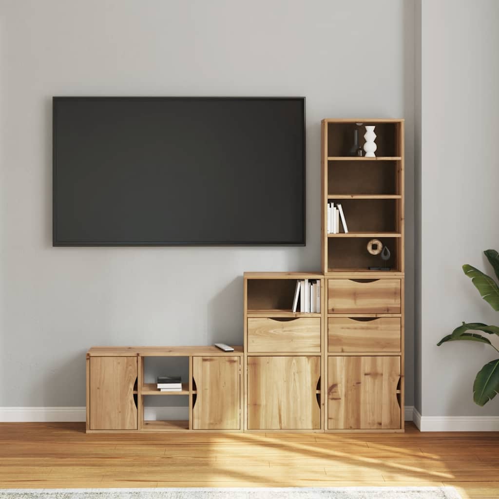 Tv-Enheter Med Oppbevaring 4-Delers Odda Heltre Furu