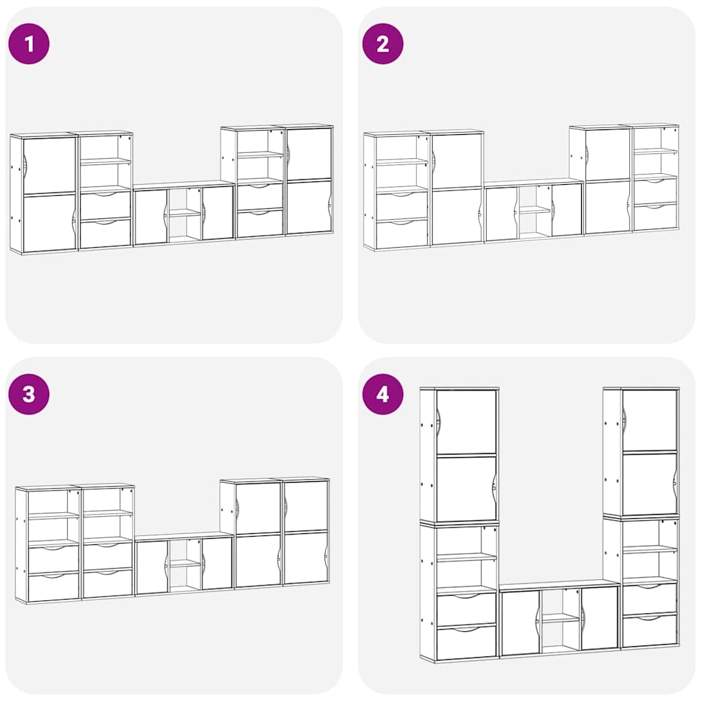 Tv-Enheter Med Oppbevaring 5-Delers Odda Heltre Furu