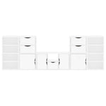 Tv-Enheter Med Oppbevaring 5-Delers Odda Hvit Heltre Furu