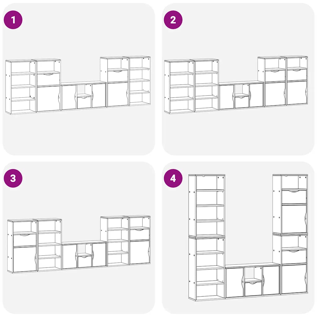 Tv-Enheter Med Oppbevaring 5-Delers Odda Heltre Furu