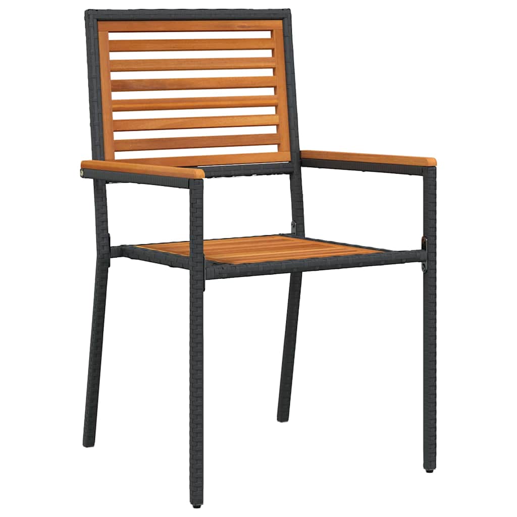 Hage Spisegruppe 5 Pcs Svart Og Brun Polyrotting