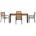 Hage Spisegruppe 5 Pcs Svart Og Brun Polyrotting
