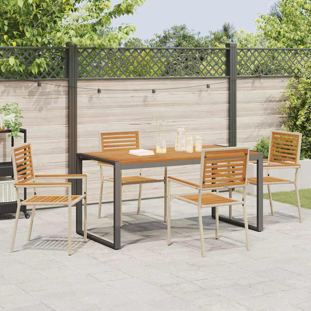Hage Spisegruppe 5 Pcs Beige Og Brun Polyrotting