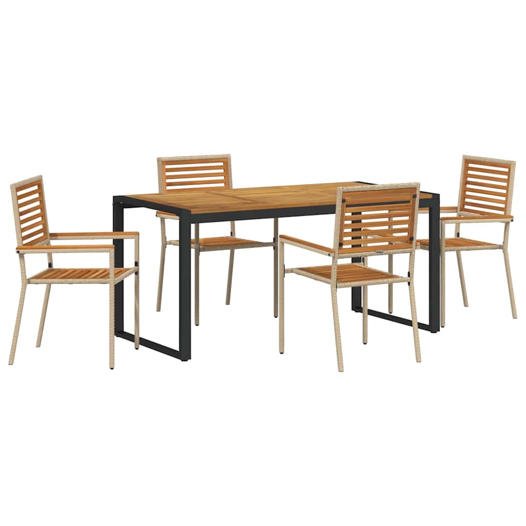 Hage Spisegruppe 5 Pcs Beige Og Brun Polyrotting