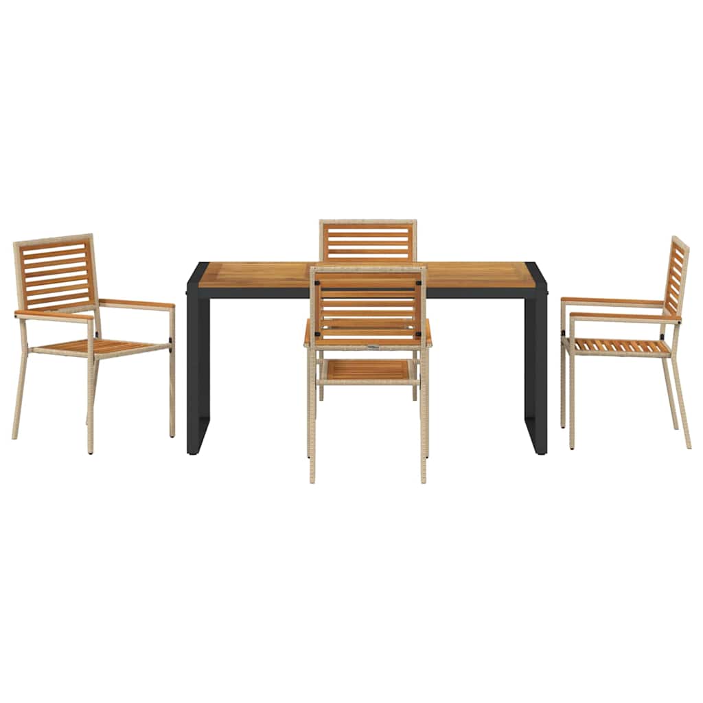 Hage Spisegruppe 5 Pcs Beige Og Brun Polyrotting