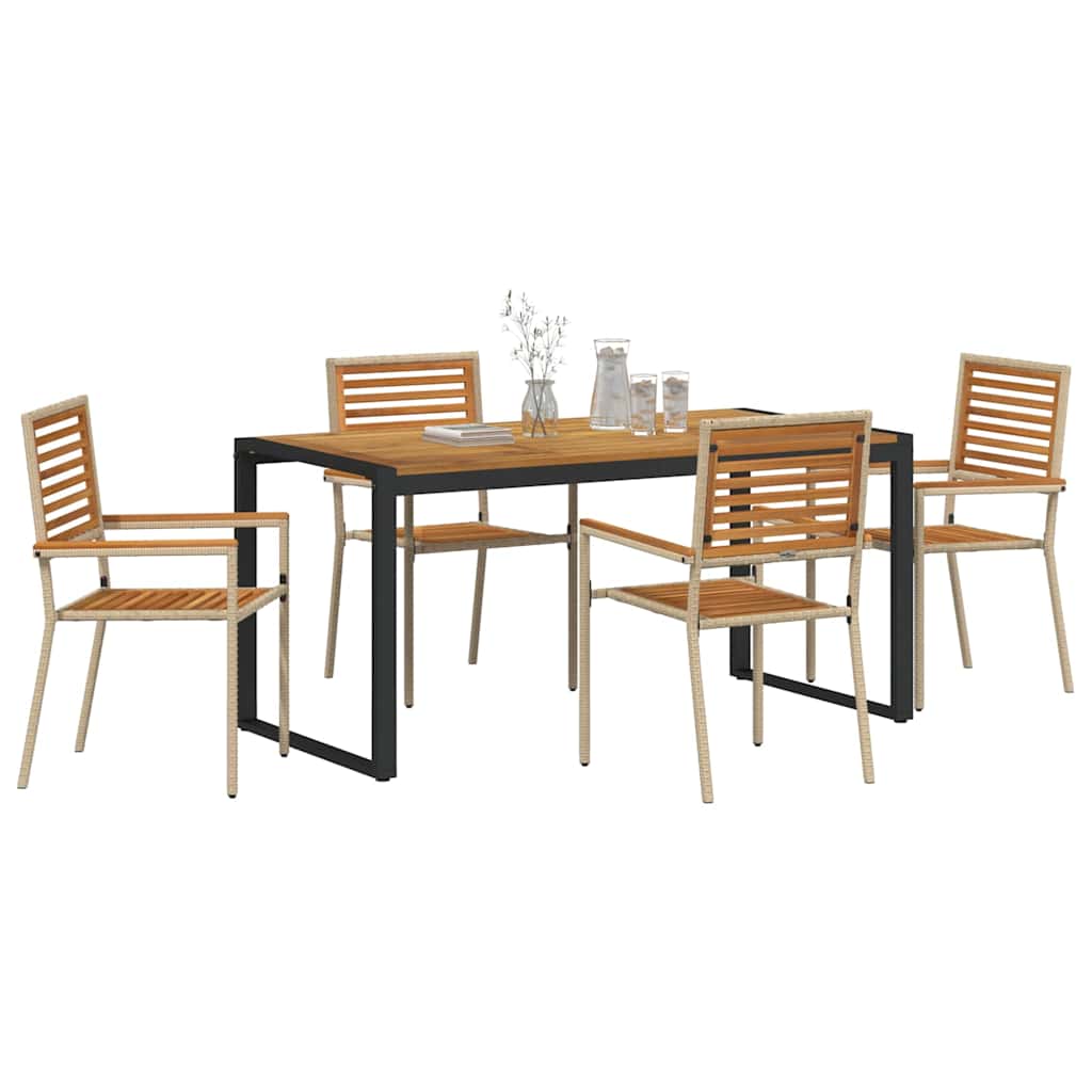 Hage Spisegruppe 5 Pcs Beige Og Brun Polyrotting