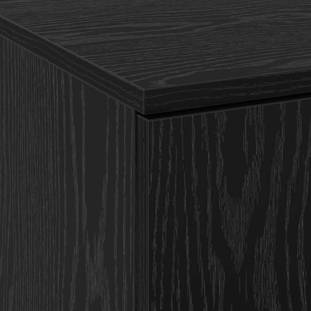 Highboard Svart Eik 60 X 35 X 180 Cm Konstruert Tre
