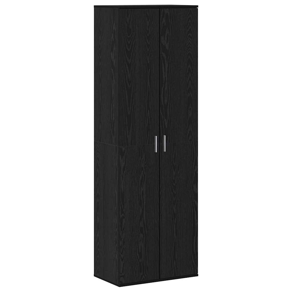 Highboard Svart Eik 60 X 35 X 180 Cm Konstruert Tre