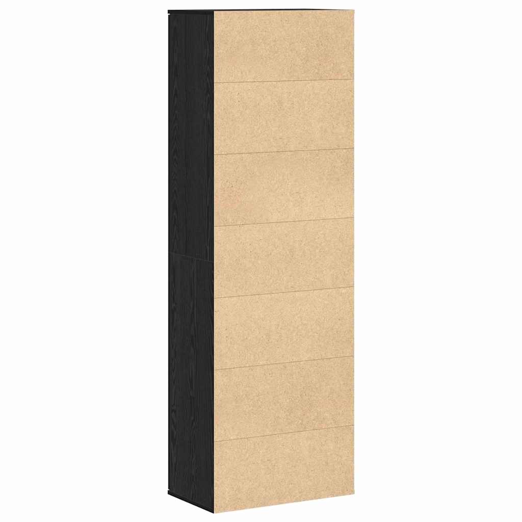 Highboard Svart Eik 60 X 35 X 180 Cm Konstruert Tre