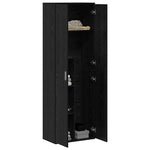 Highboard Svart Eik 60 X 35 X 180 Cm Konstruert Tre