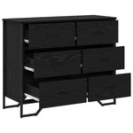 Kommode Med Skuff 2 Pcs Svart Eik 91 X 35,5 X 74,5 Cm