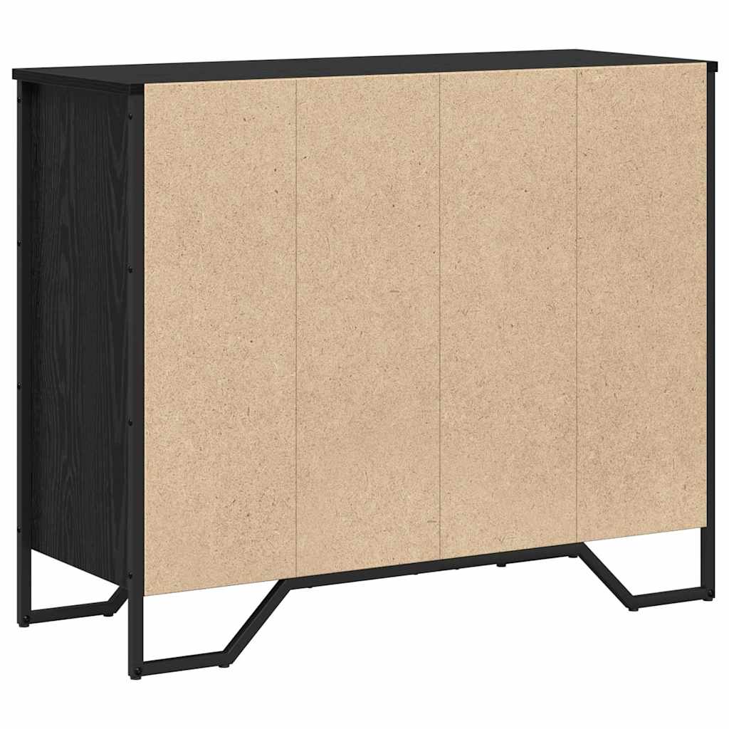 Kommode Med Skuff 2 Pcs Svart Eik 91 X 35,5 X 74,5 Cm
