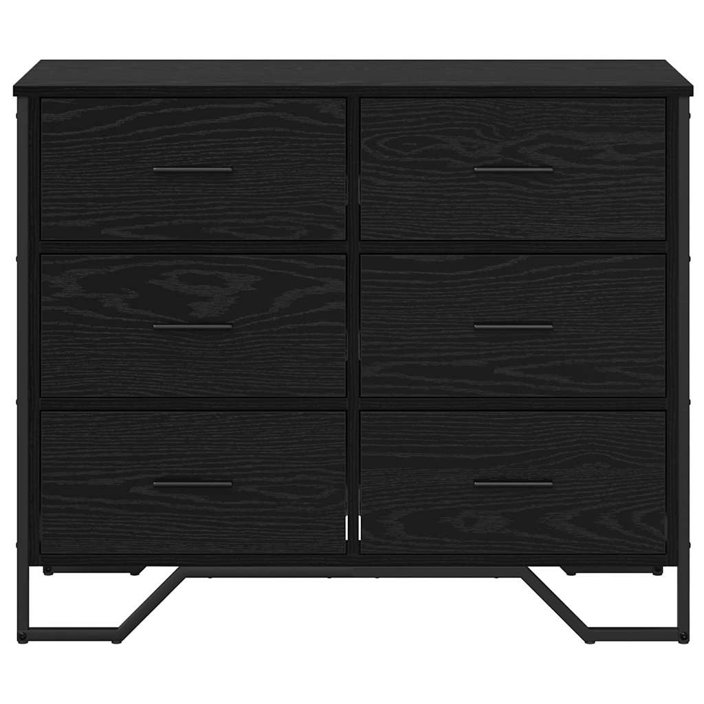 Kommode Med Skuff 2 Pcs Svart Eik 91 X 35,5 X 74,5 Cm