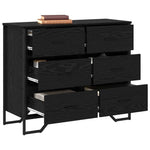 Kommode Med Skuff 2 Pcs Svart Eik 91 X 35,5 X 74,5 Cm