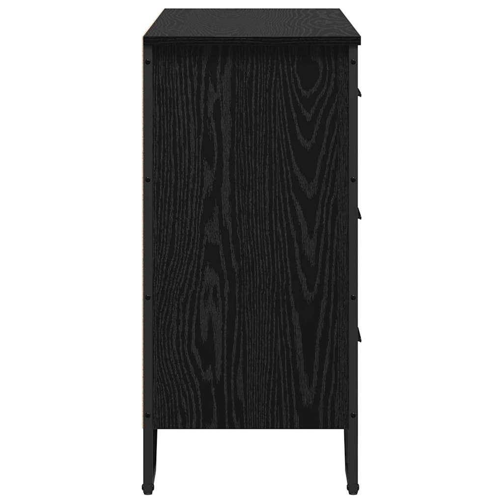 Kommode Med Skuff 2 Pcs Svart Eik 91 X 35,5 X 74,5 Cm