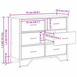 Kommode Med Skuff 2 Pcs Svart Eik 91 X 35,5 X 74,5 Cm