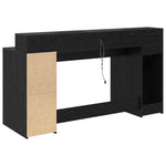 Skrivebord Med Skuff Svart Eik 160 X 55 X 91 Cm Konstruert Tre