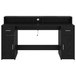 Skrivebord Med Skuff Svart Eik 160 X 55 X 91 Cm Konstruert Tre