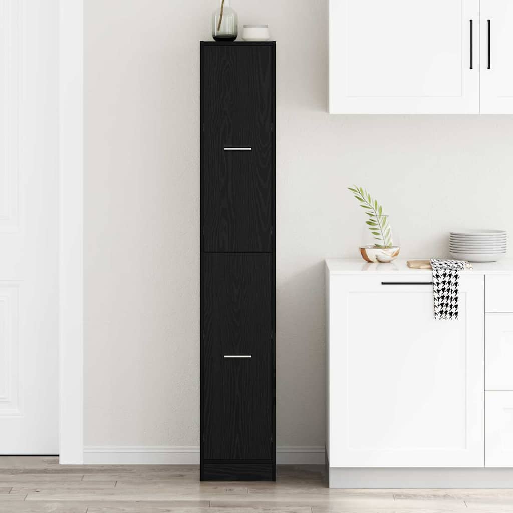 Apotekskap Svart Eik 30 X 41 X 174.5 Cm Konstruert Tre