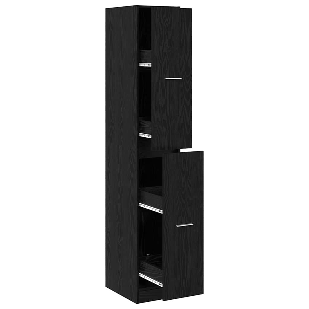 Apotekskap Svart Eik 30 X 41 X 174.5 Cm Konstruert Tre