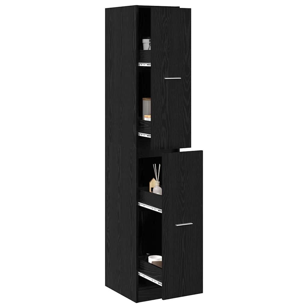 Apotekskap Svart Eik 30 X 41 X 174.5 Cm Konstruert Tre