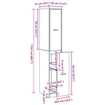 Apotekskap Svart Eik 30 X 41 X 174.5 Cm Konstruert Tre