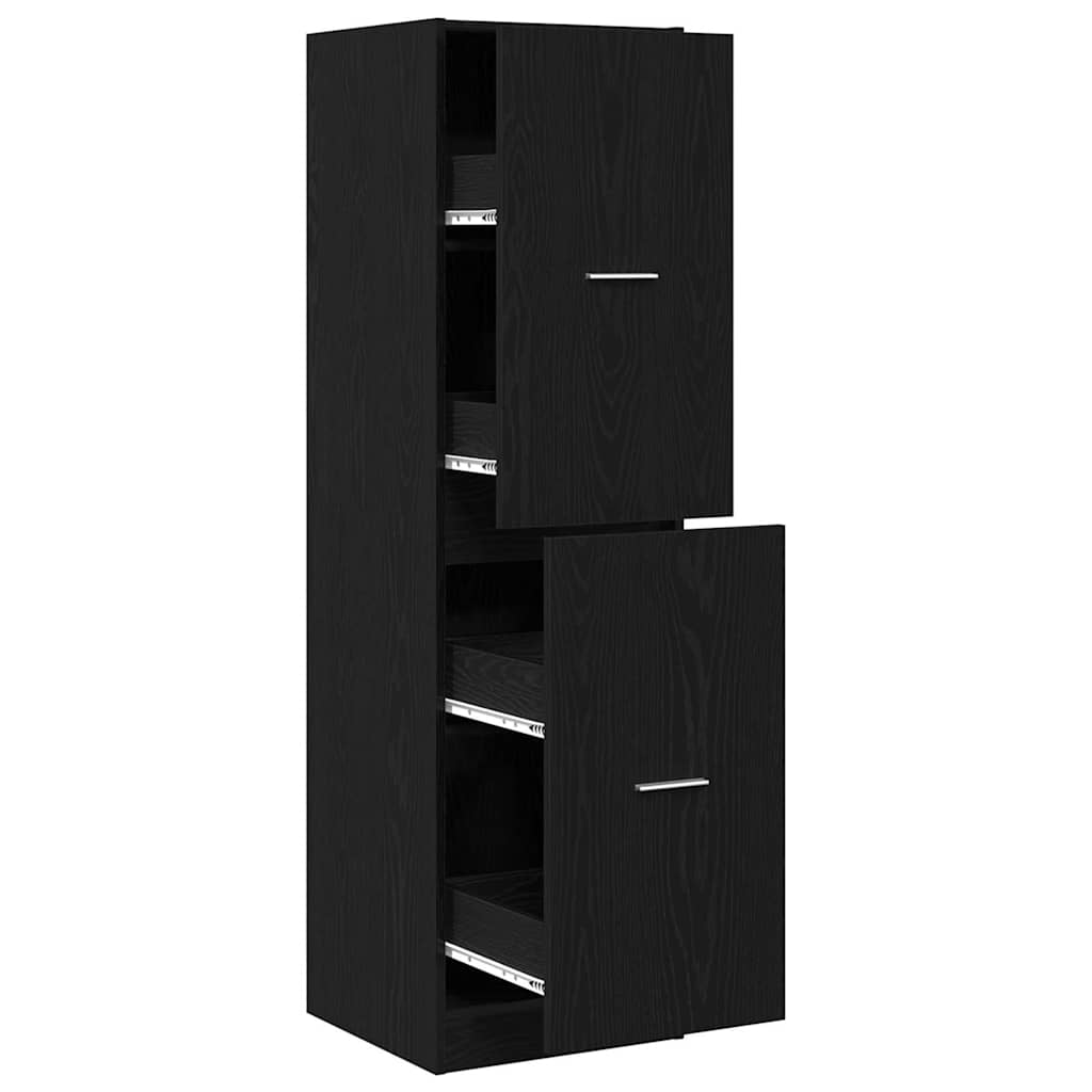 Apotekskap Svart Eik 40 X 41 X 144.5 Cm Konstruert Tre