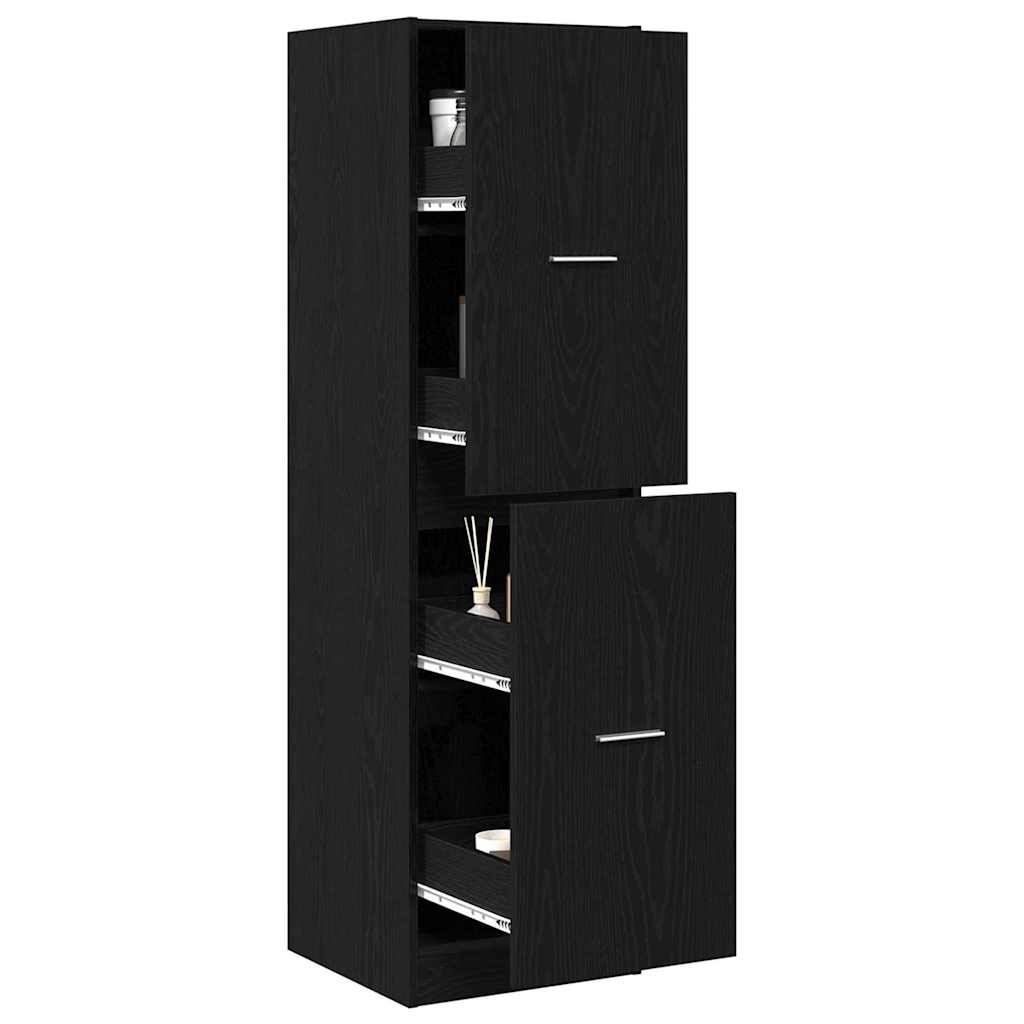 Apotekskap Svart Eik 40 X 41 X 144.5 Cm Konstruert Tre