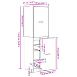 Apotekskap Svart Eik 40 X 41 X 144.5 Cm Konstruert Tre