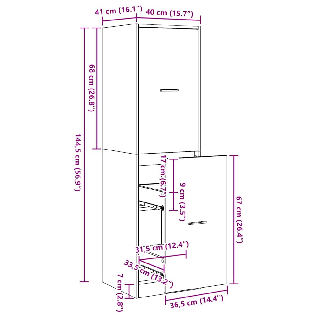 Apotekskap Svart Eik 40 X 41 X 144.5 Cm Konstruert Tre