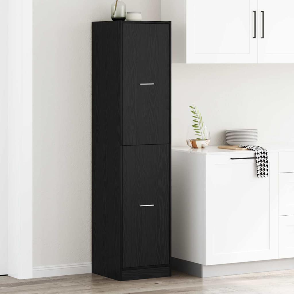 Apotekskap Svart Eik 40 X 41 X 174.5 Cm Konstruert Tre